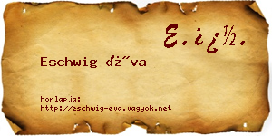 Eschwig Éva névjegykártya